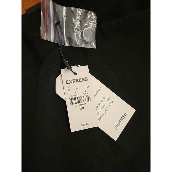 Express The Editor Pant Size 14 Flare Mid Rise Dress Black Style Icon Casual - Picture 6 of 9